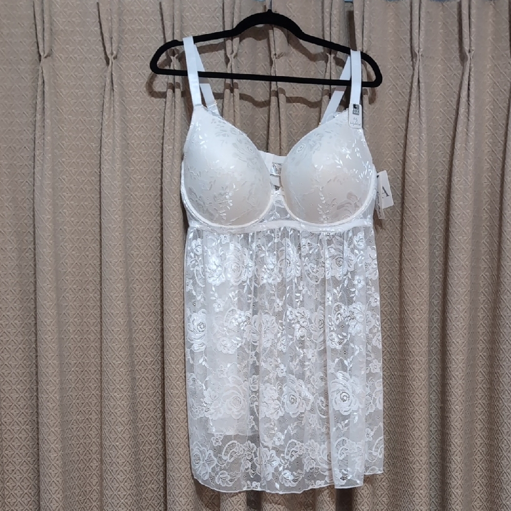 NWT Women's Size 3X Carrie Amber White Lace See Through Under Wire Lingerie